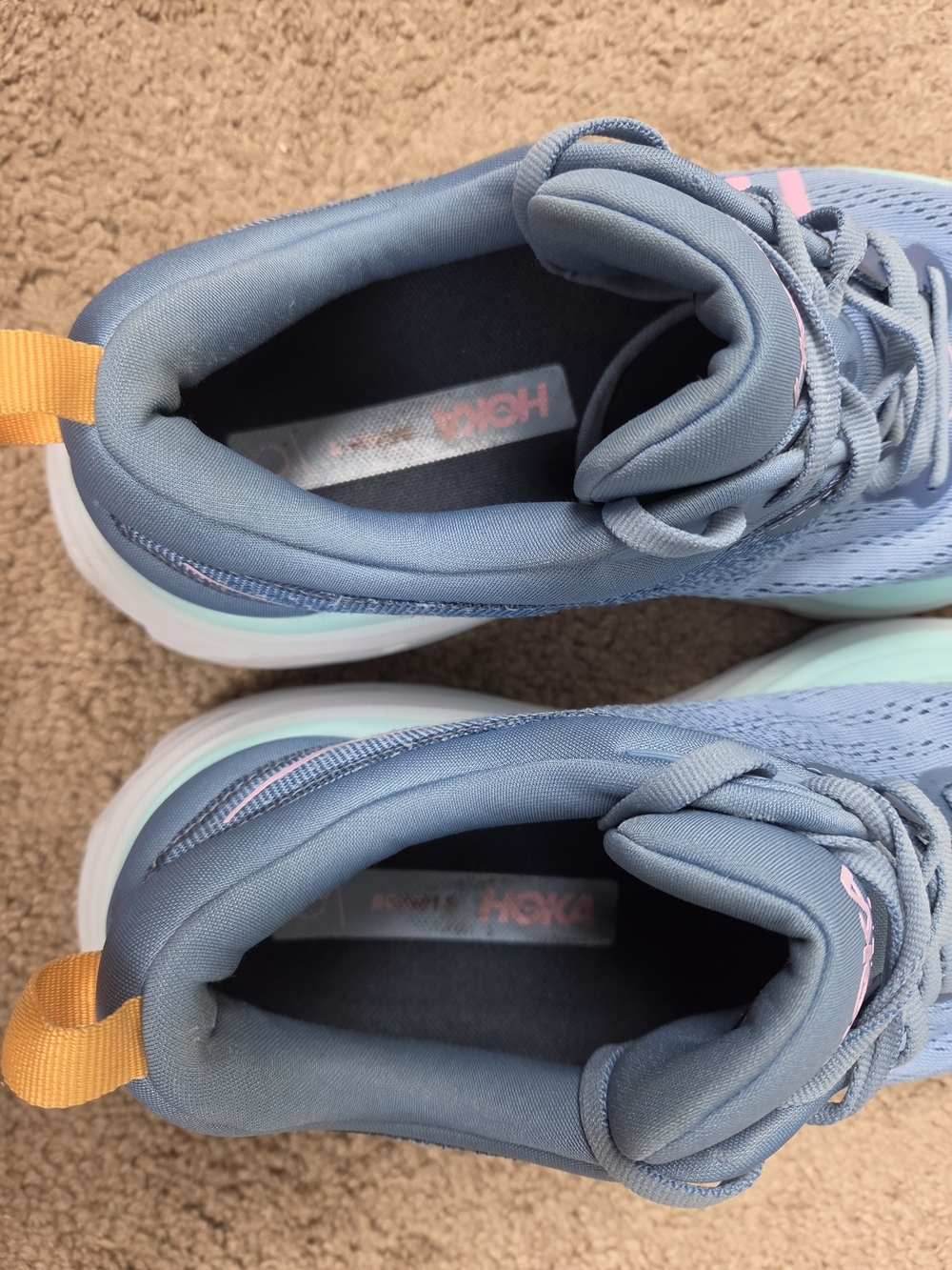 Hoka Men’s Blue Athletic Shoes with Pink Logo - Picture 4 of 7